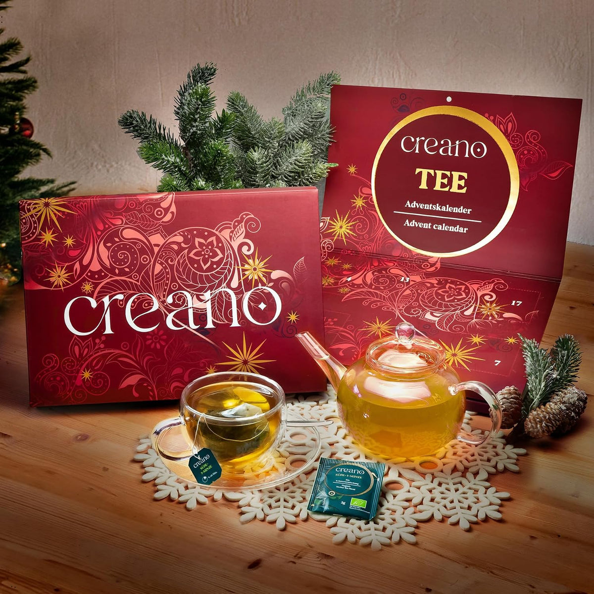 Creano Kalendarz adwentowy Creano Organic Tea – Kalendarz Wellness – 24 torebki herbaty organiczn