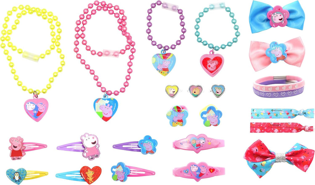 Joytoy Kalendarz adwentowy Peppa Pig z biżuterią i akcesoriami do włosów, 28 x 7 x 28 cm