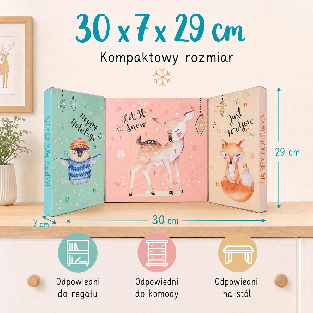 Kalendarz adwentowy Happy Holidays 2021 dla dziewczynek z 24 produktami