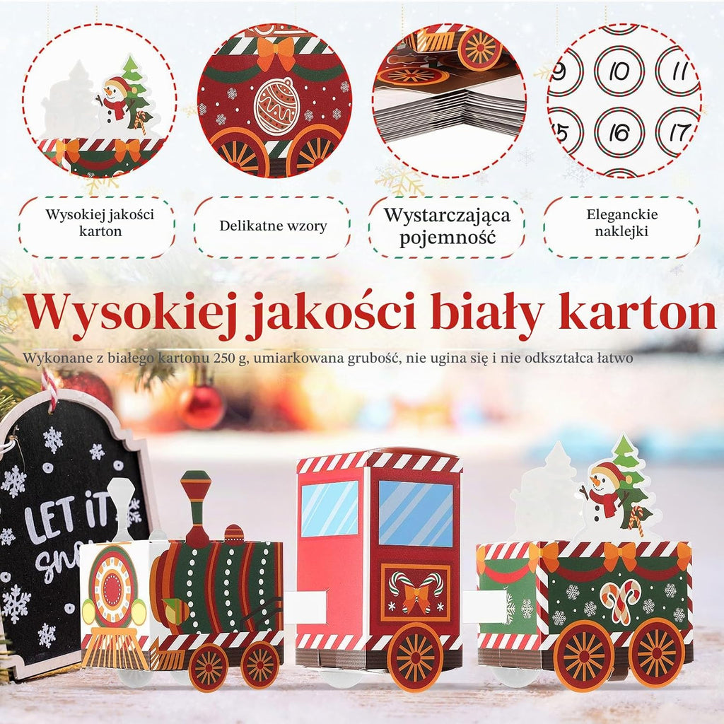 24 sztuki świątecznych pudełek kalendarza adwentowego w kształcie