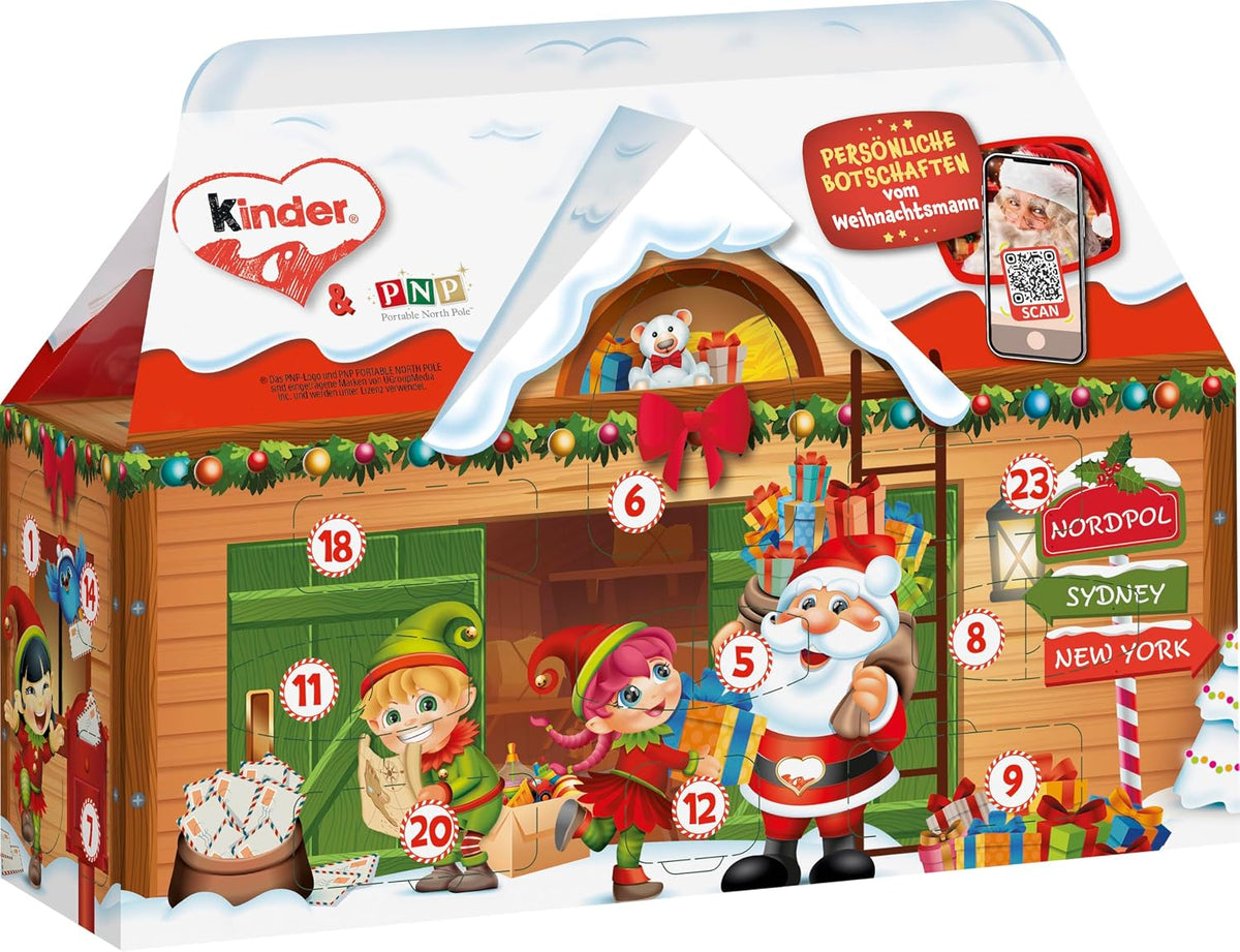 Kinder Chocolate Dziecięcy kalendarz adwentowy Mix Świąteczny Dom, 1 sztuka (1 x 224 g)