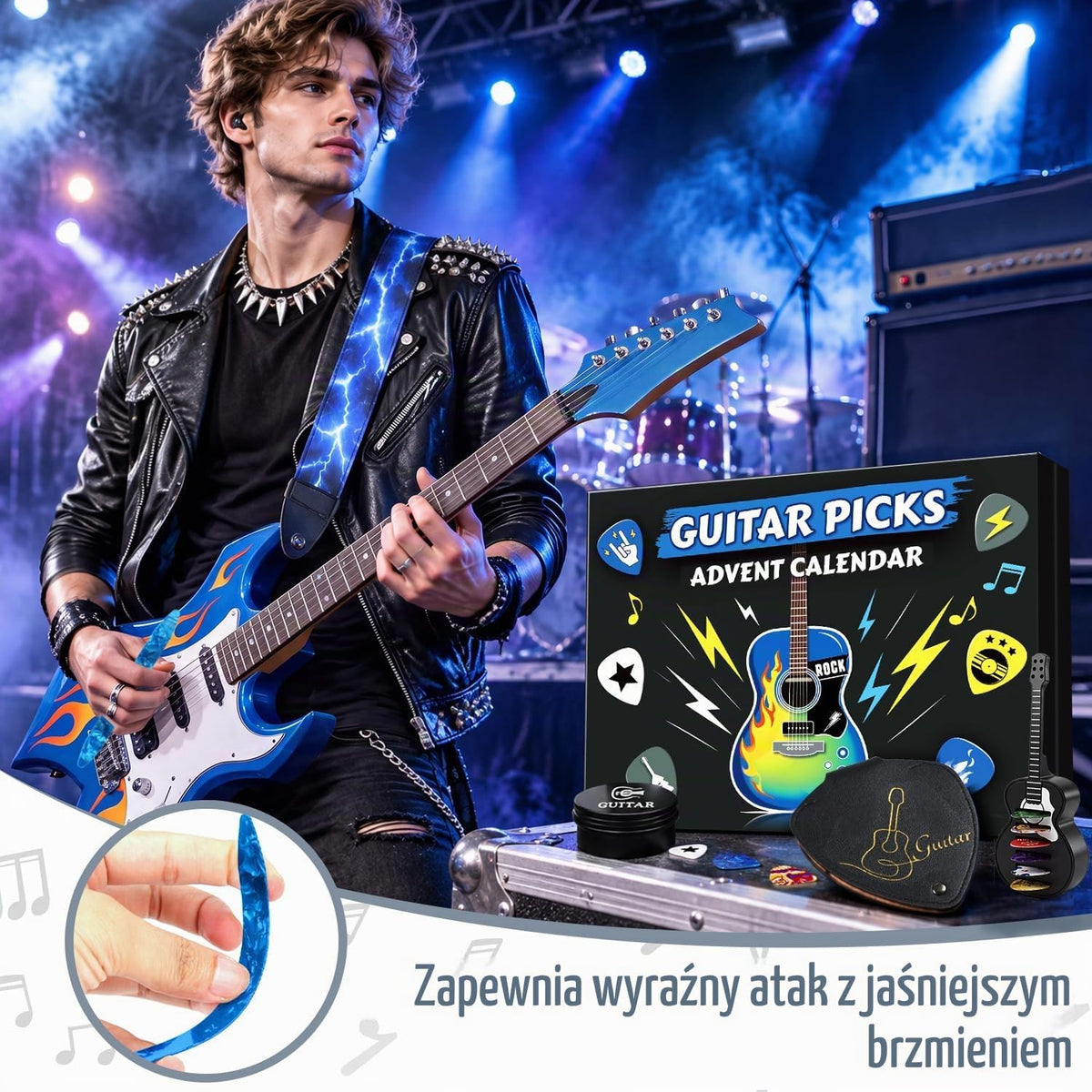 iZoeL Kalendarz adwentowy z kostkami do gitary – 24 dni
