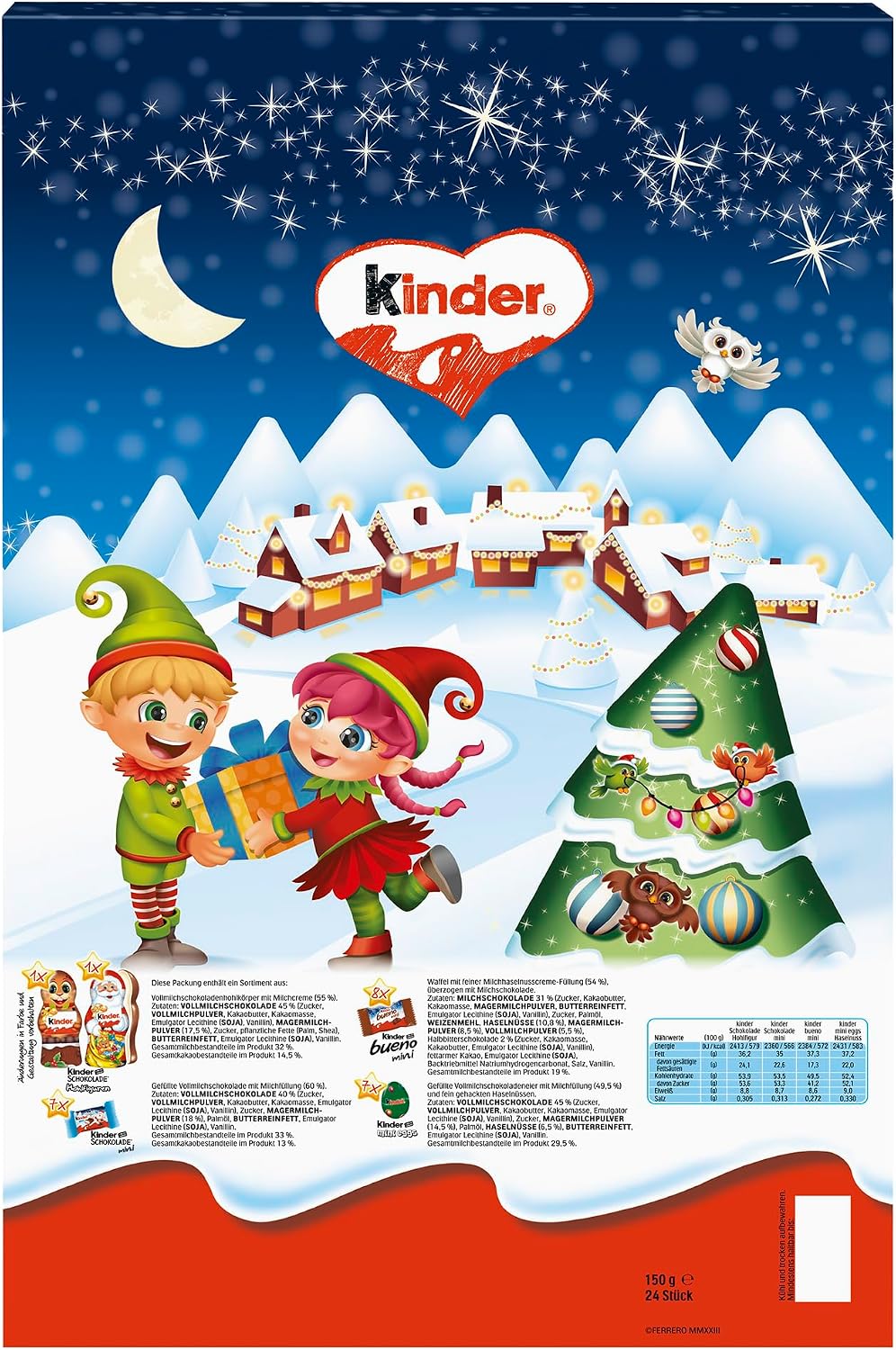 Kinder Ferrero Kalendarz adwentowy dla dzieci, 150 g