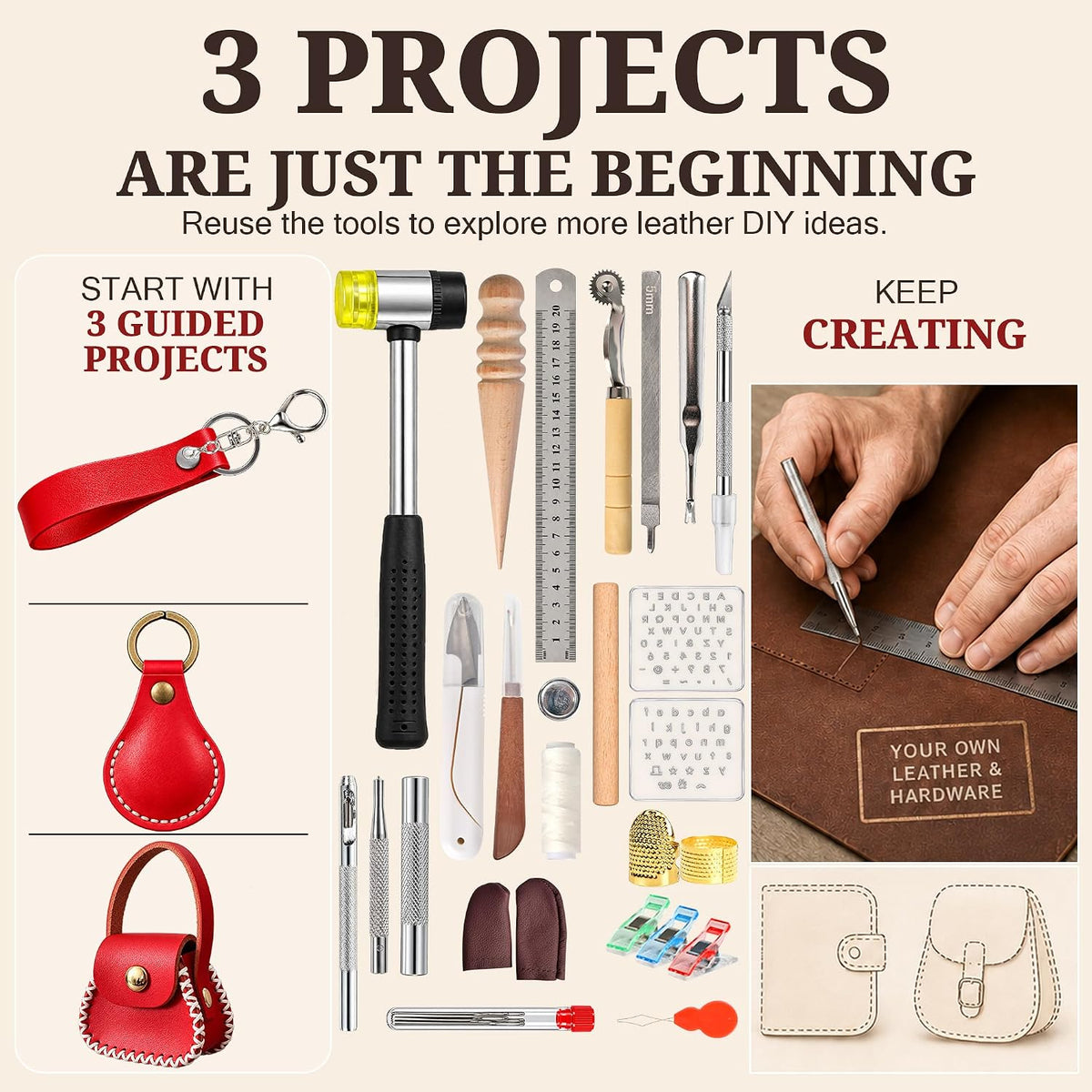 Kalendarz adwentowy rzemiosło skórzane – 3 projekty DIY
