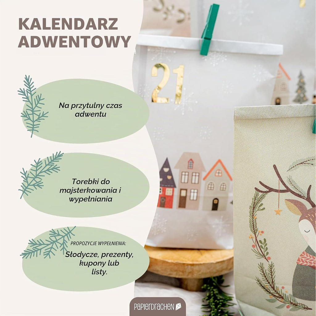 Papierdrachen Ekstrawagancki kalendarz adwentowy do wypełnienia