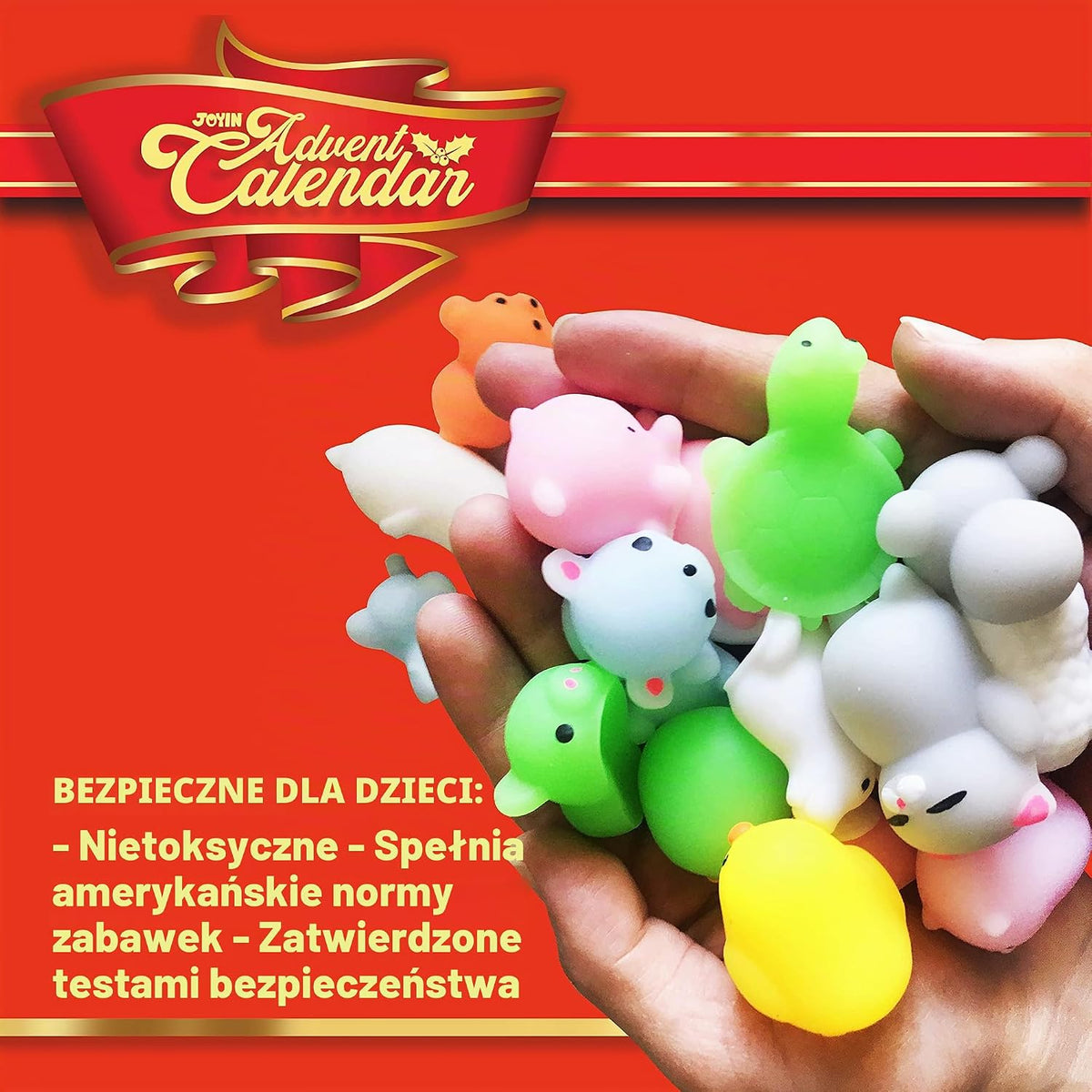 JOYIN JOYIN Kalendarz adwentowy 2022 Mochi Squishy, na Boże Narodzenie, 24 dni z 21 uroczymi zwi
