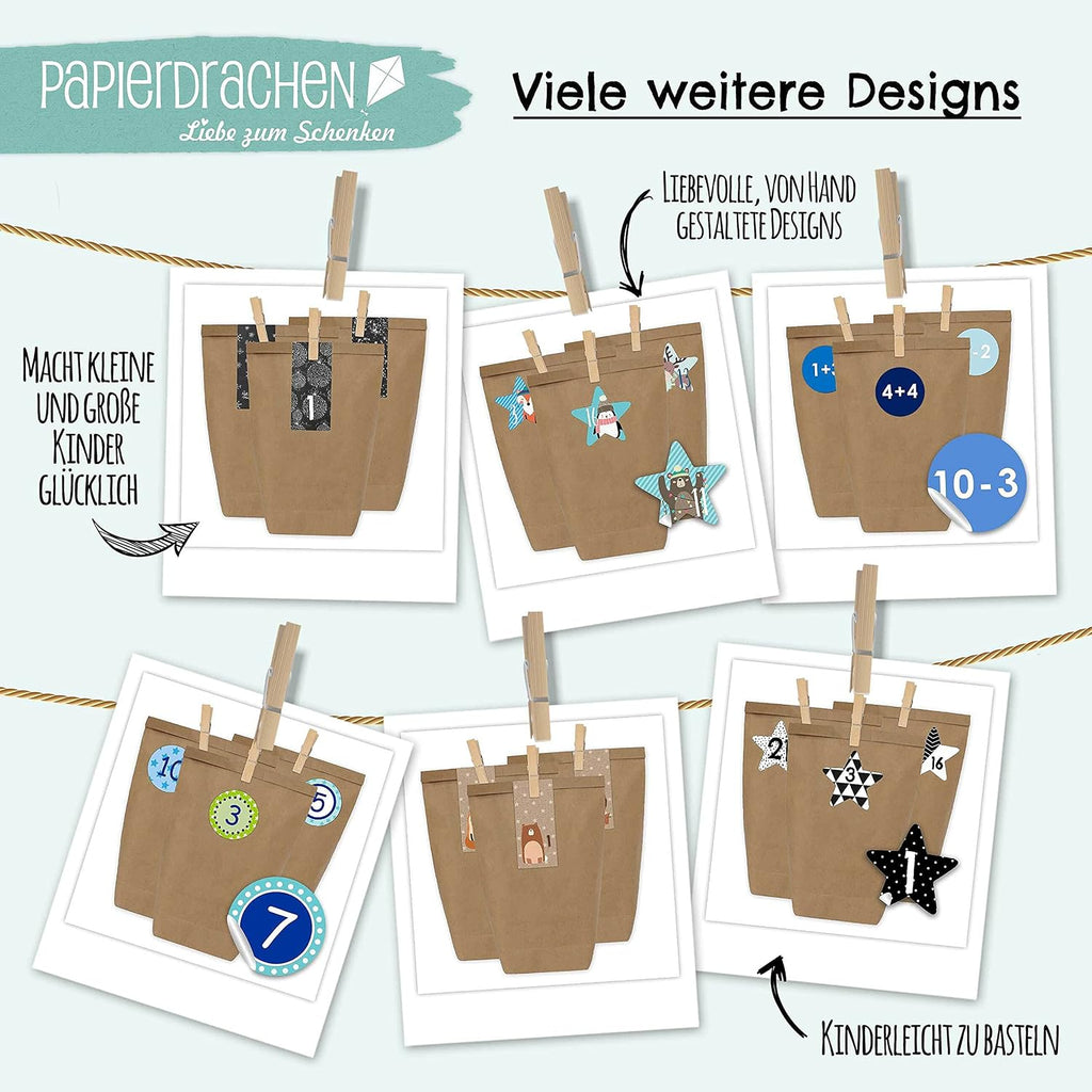 Papierdrachen Kalendarz adwentowy do wypełnienia – zadania matematyczne