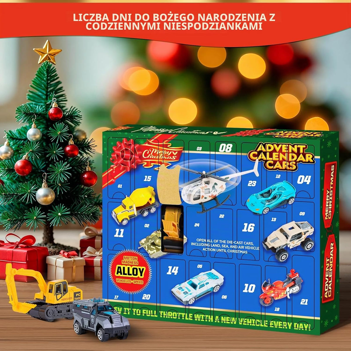 Quanquer Alloy Cars Advent kalendarz 2025 dla dzieci