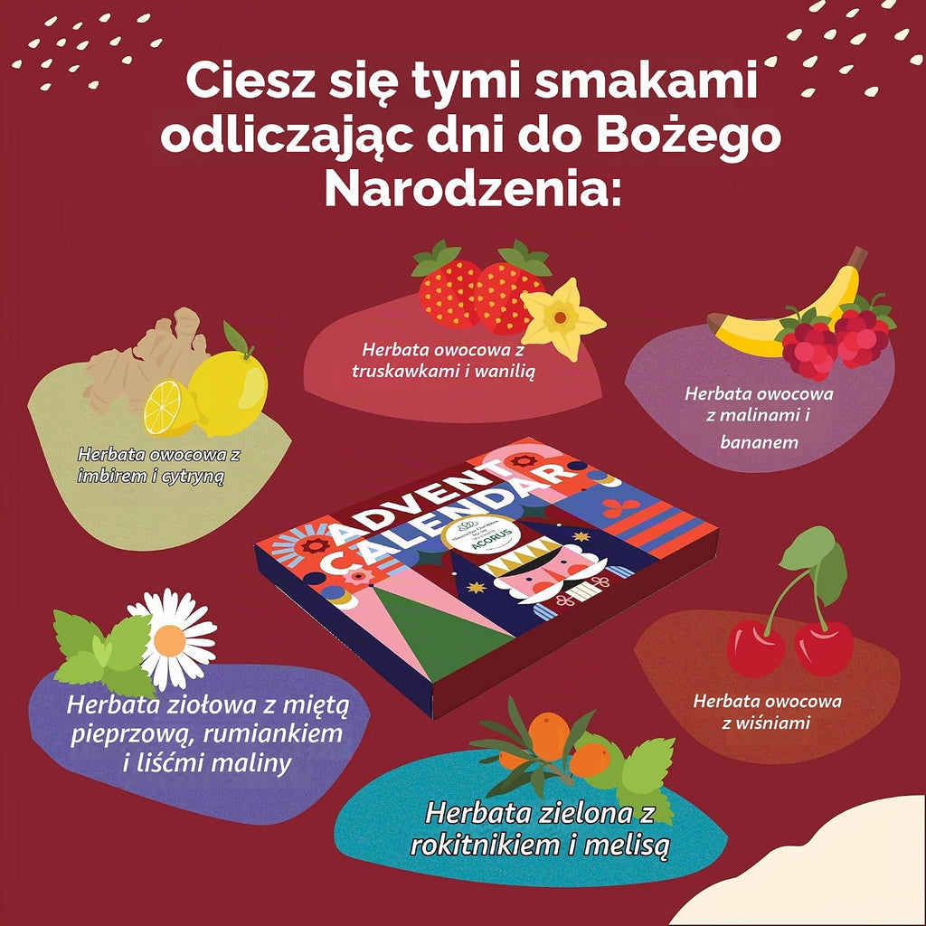 Acorus ACORUS Kalendarz adwentowy z herbatą Dziadek do orzechów, 24 torebki
