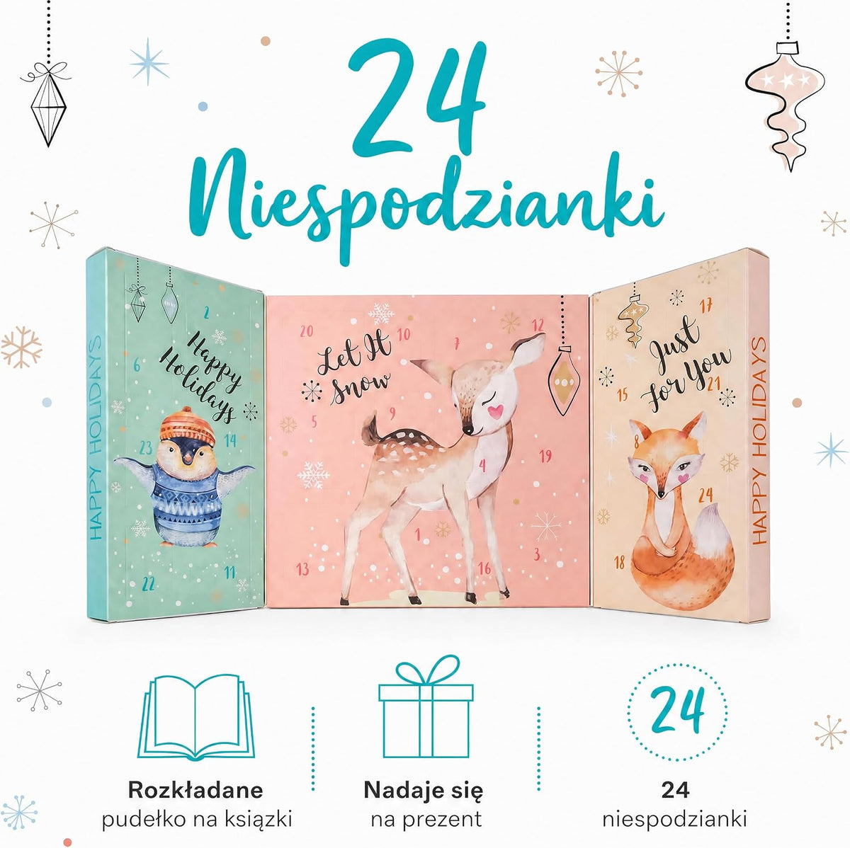 Kalendarz adwentowy Happy Holidays 2021 dla dziewczynek z 24 produktami