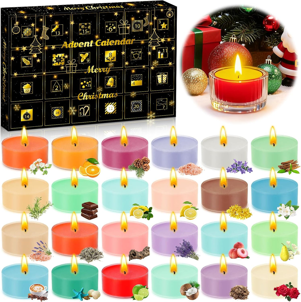 TEWWCEO Świece do Kalendarza Adwentowego 2025