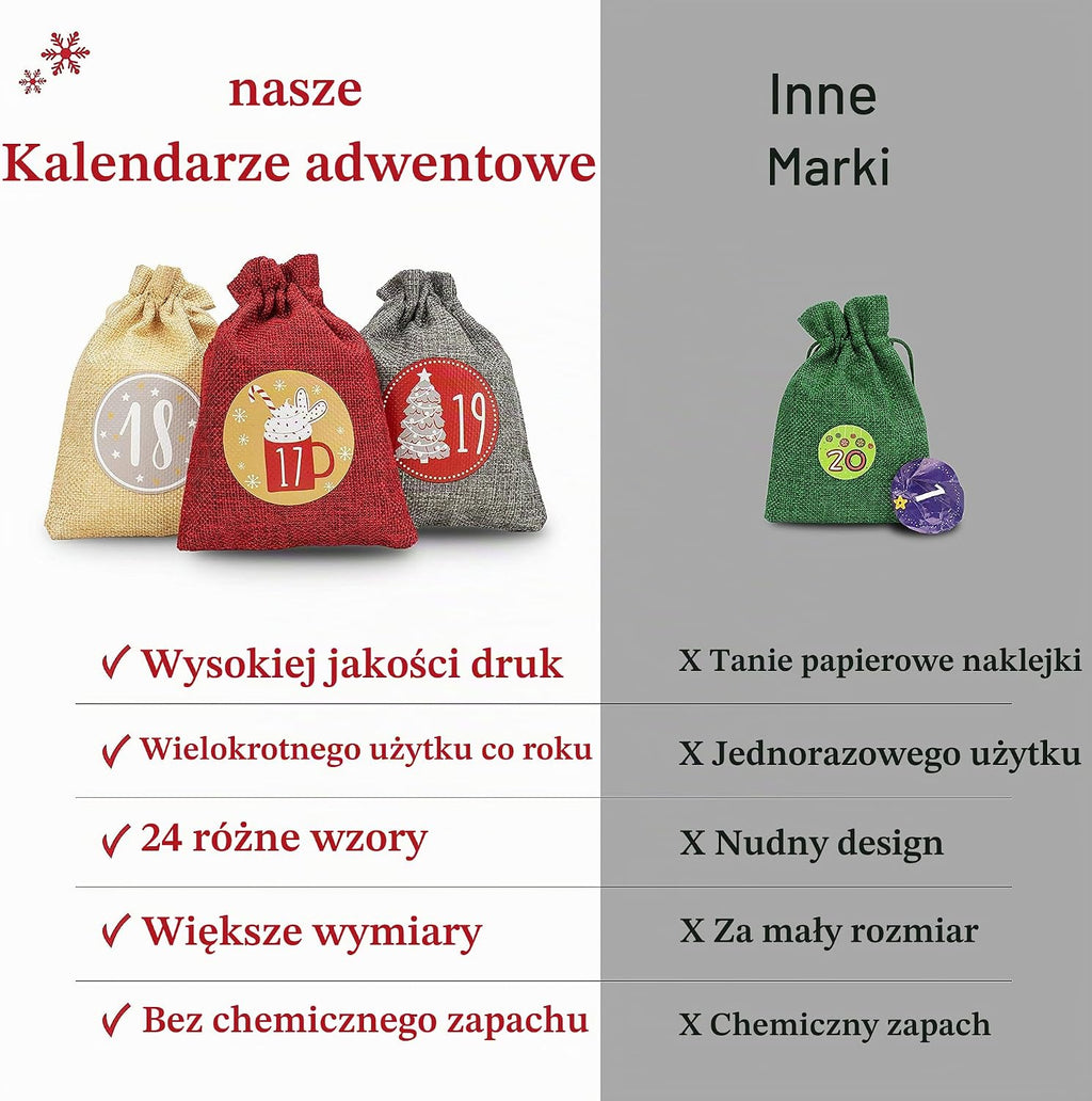 Adventi Kalendarz adwentowy do napełniania [24 sztuki]