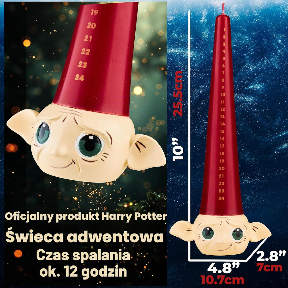 Harry Potter Kalendarz adwentowy 2026 – świecznik stożkowy i dobby