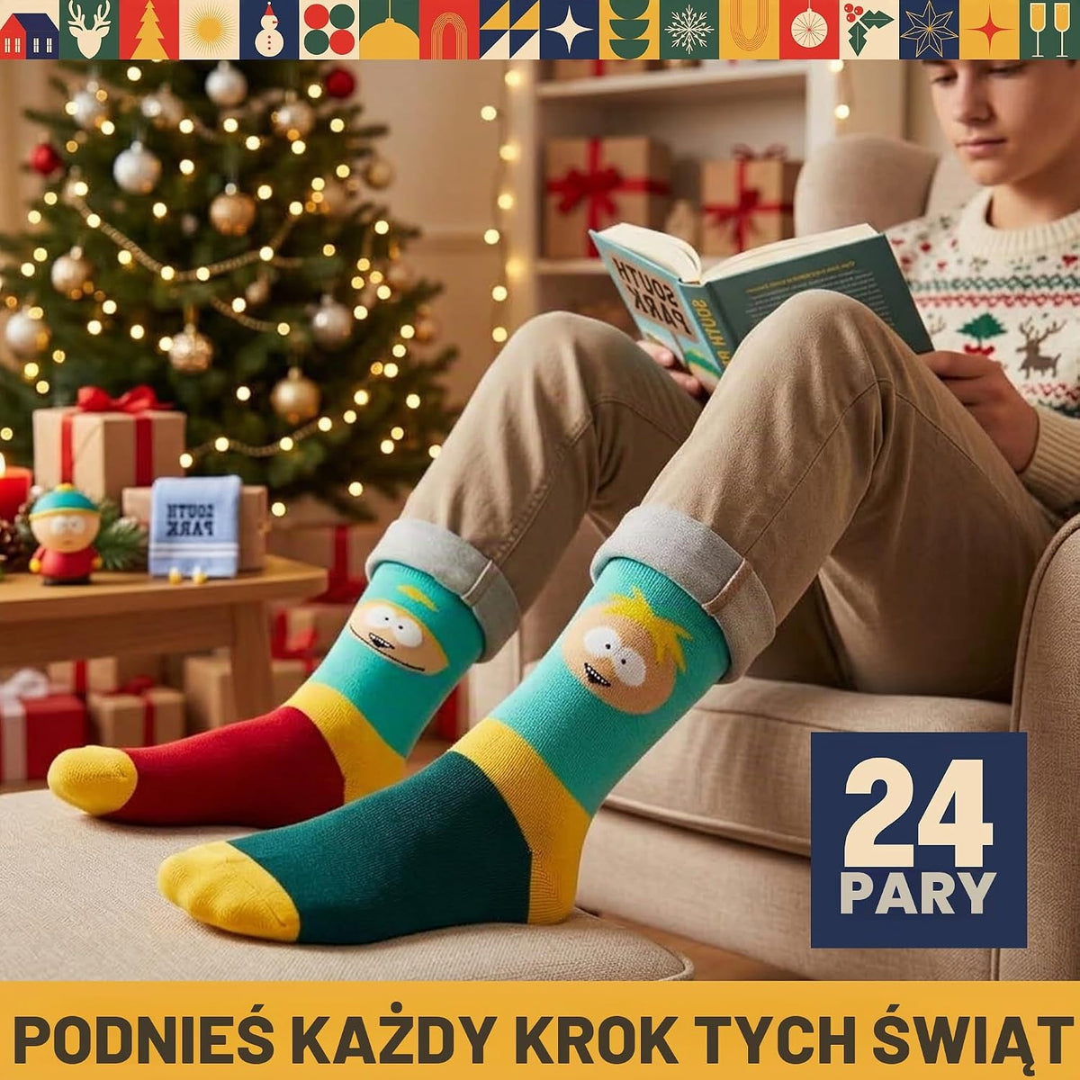 Get Trend Get Trend South Park Skarpety Kalendarz adwentowy 2026 dla mężczyzn i