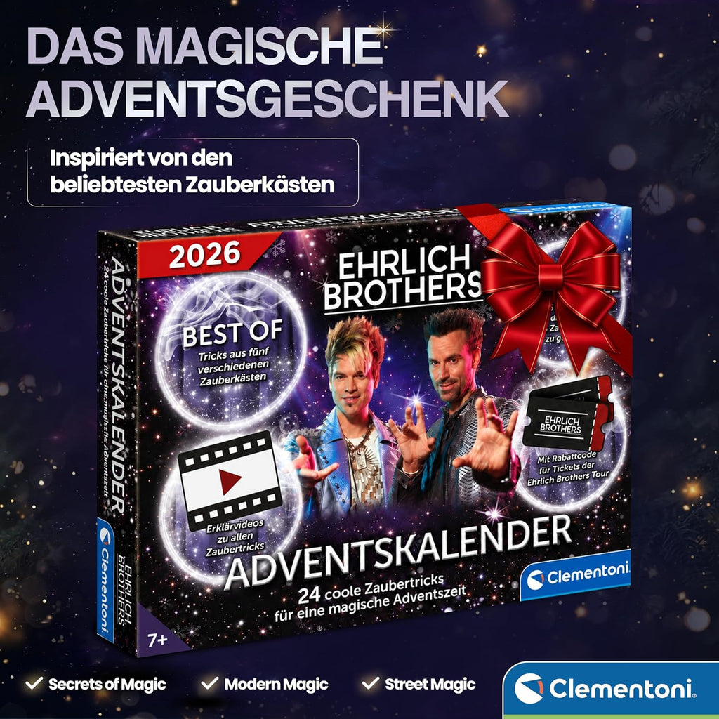 Clementoni Clementoni Ehrlich Brothers kalendarz adwentowy 2026 – kalendarz bożonarodzeniowy z 24 mag