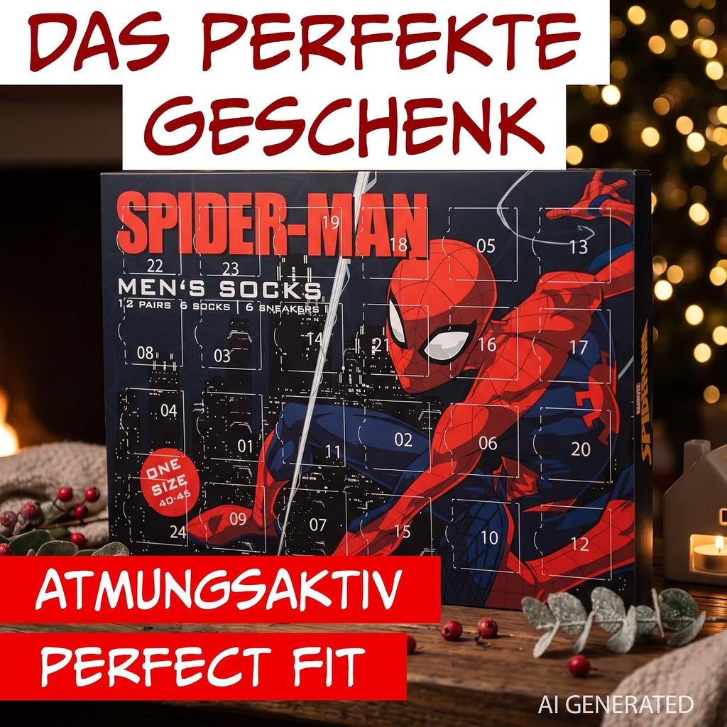Marvel Spider-Man Kalendarz adwentowy ze skarpetkami – 12 par