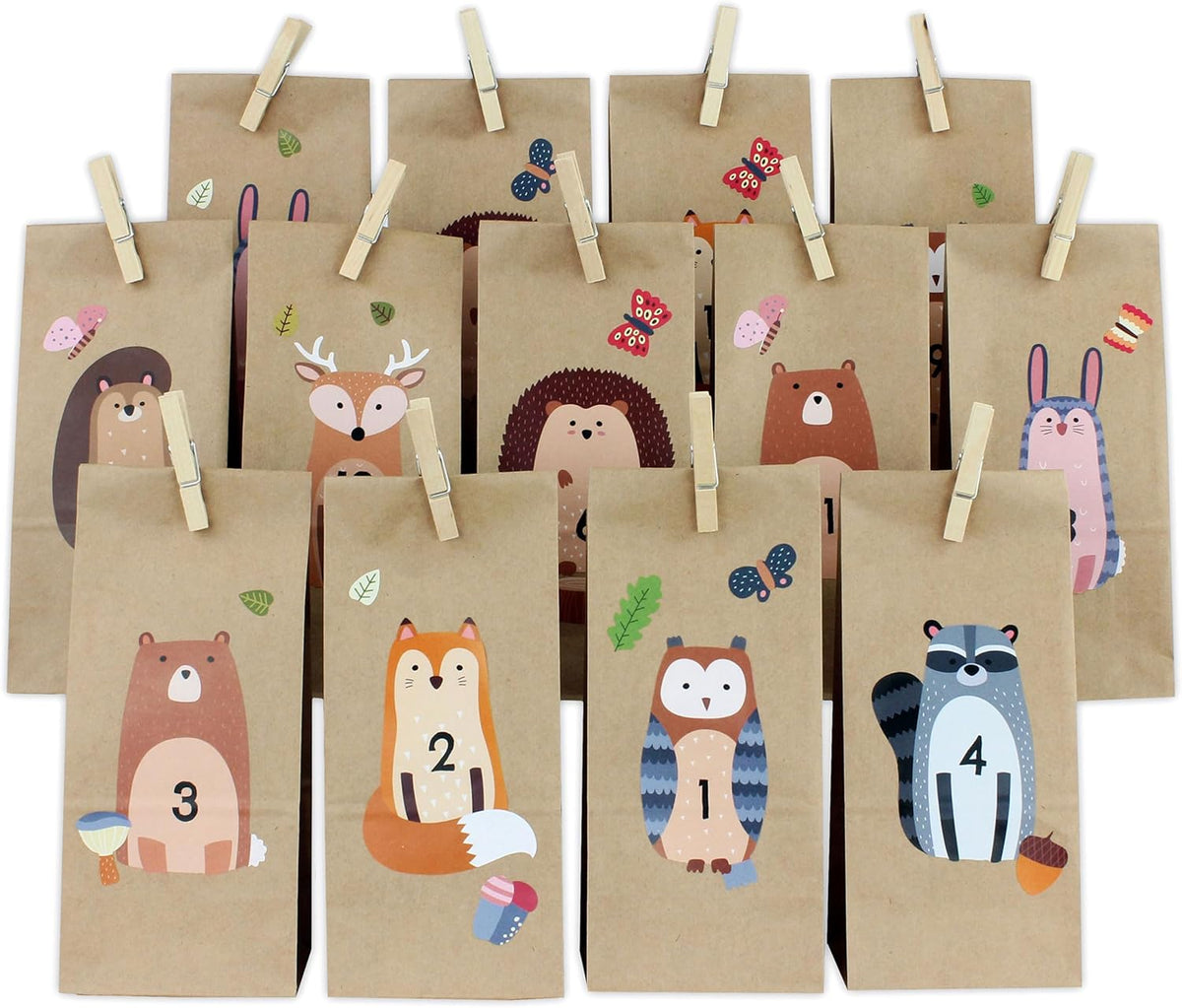 Papierdrachen DIY kalendarz adwentowy do wypełnienia – Zwierzęta