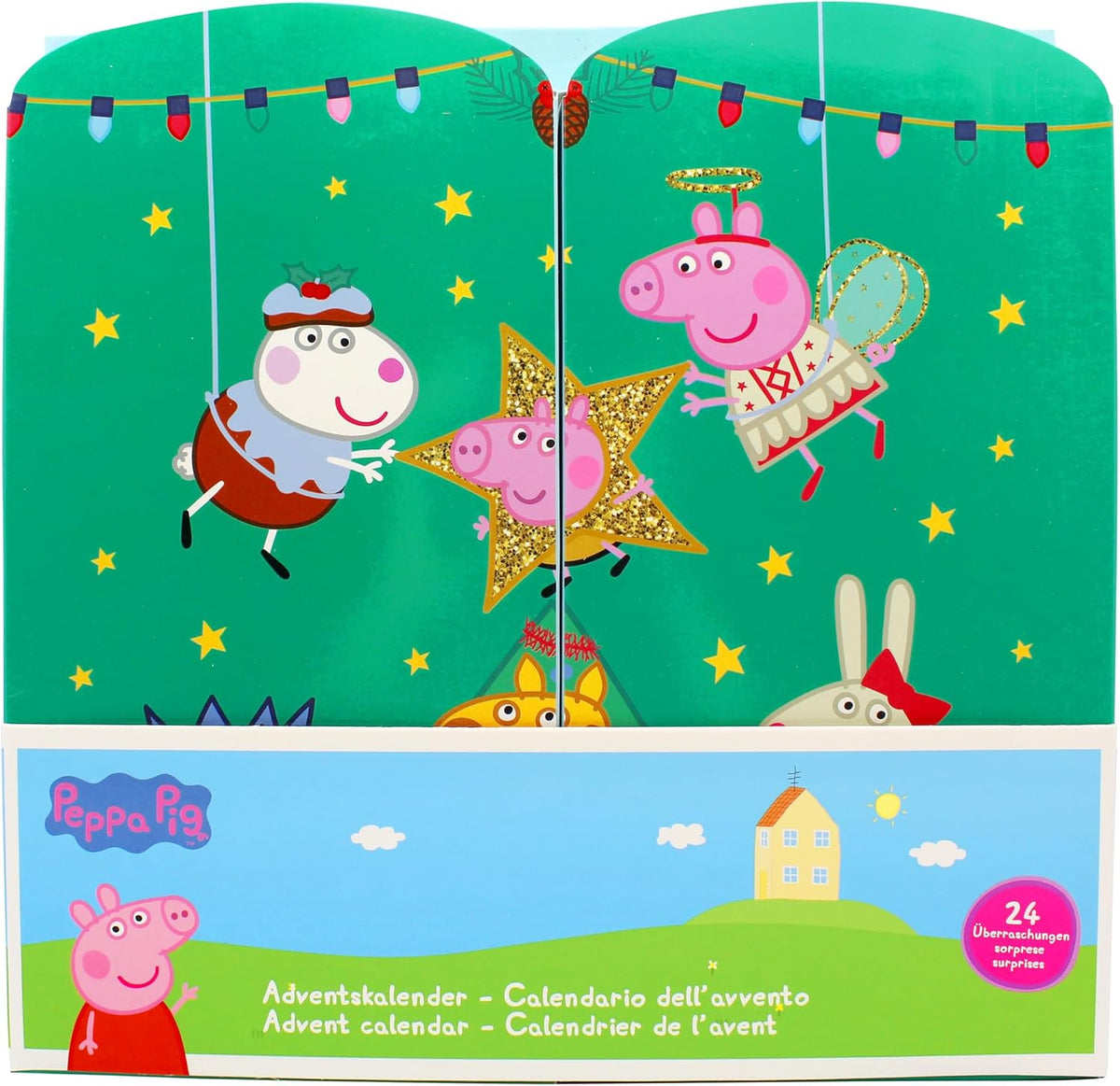Joytoy Kalendarz adwentowy Peppa Pig z biżuterią i akcesoriami do włosów, 28 x 7 x 28 cm