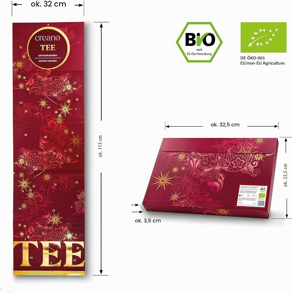 Creano Kalendarz adwentowy Creano Organic Tea – Kalendarz Wellness – 24 torebki herbaty organiczn
