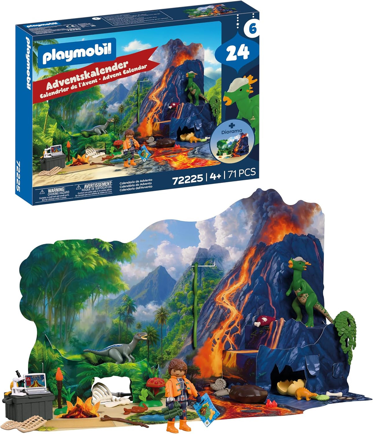 PLAYMOBIL PLAYMOBIL | Dinos | Kalendarz adwentowy: Wyprawa dinozaurów | 24-dniowa przygoda z badacze