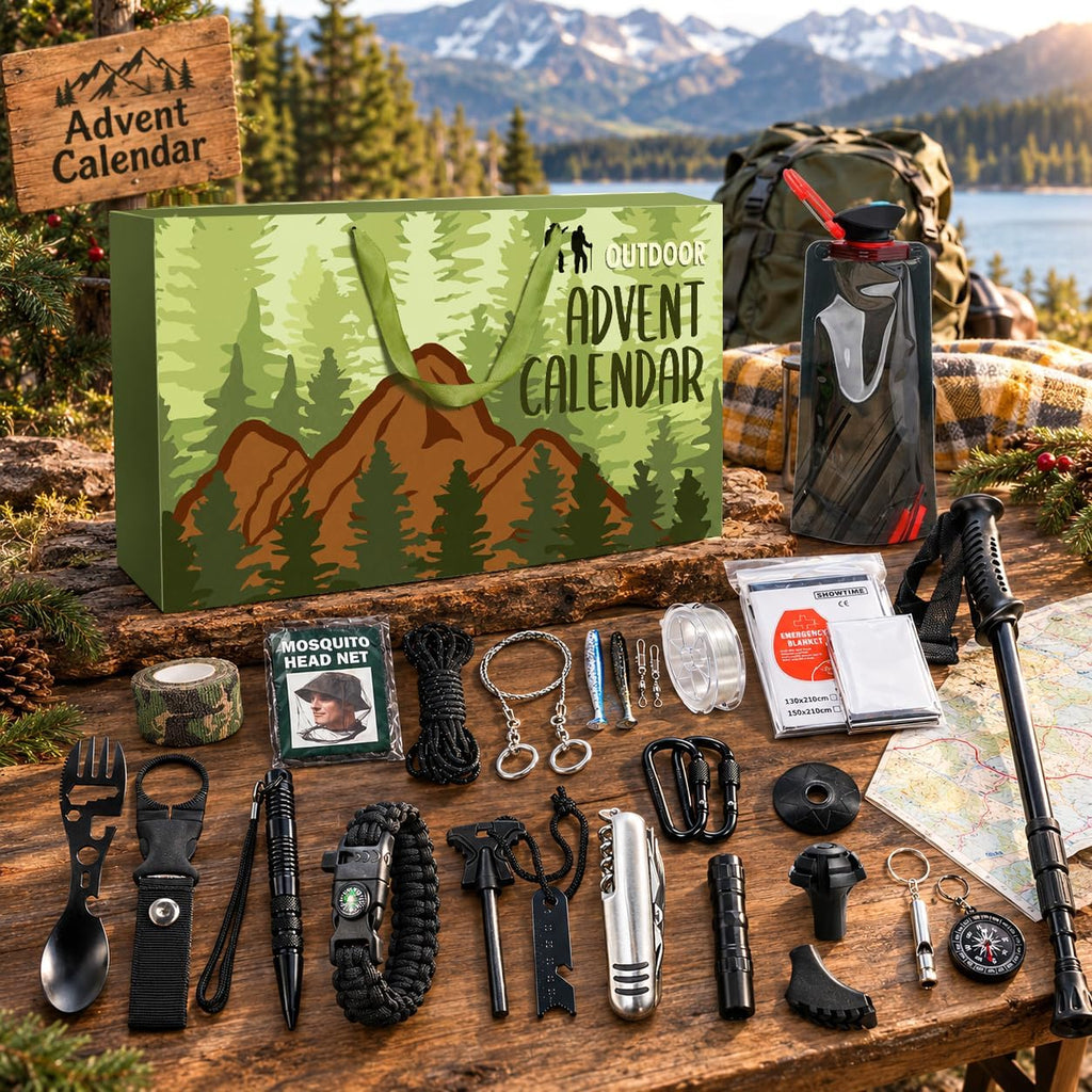 iZoeL Kalendarz adwentowy kempingowy – 24 gadżety outdoorowe