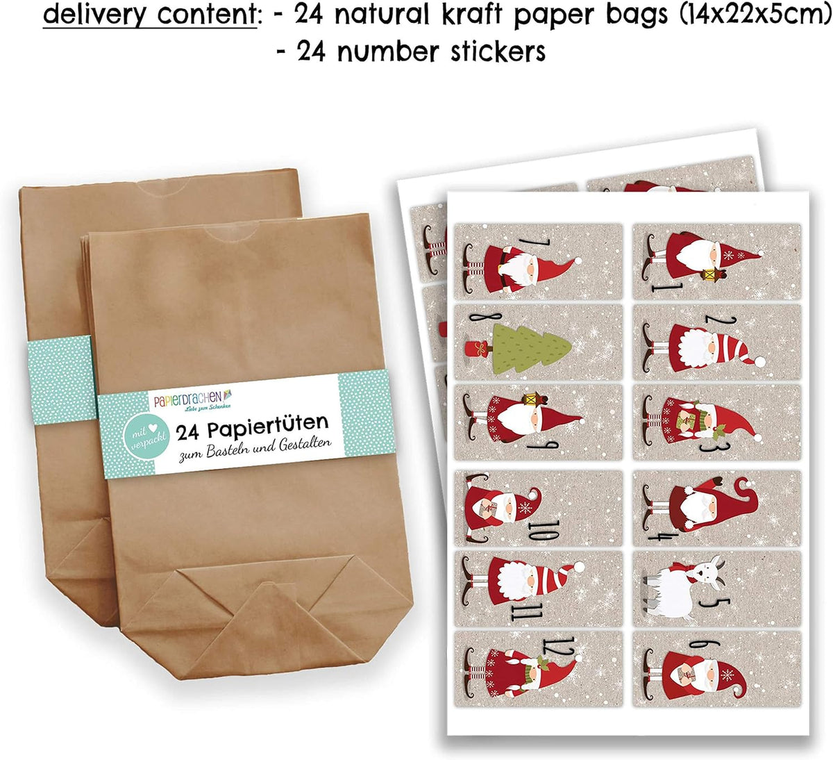 Papierdrachen Zestaw kalendarza adwentowego DIY