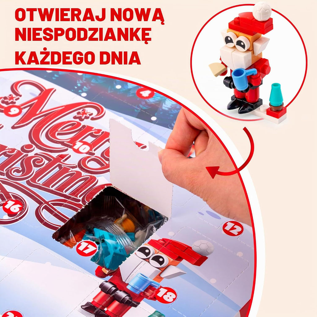 JOYIN Kalendarz adwentowy z klockami bożonarodzeniowymi 2025