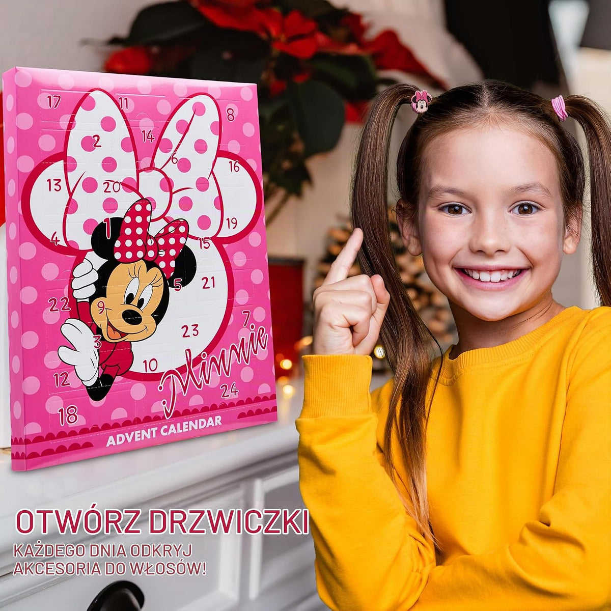 Disney Disney Myszka Minnie Kalendarz adwentowy 2024 Akcesoria do włosów Kalendarz odliczania (ró