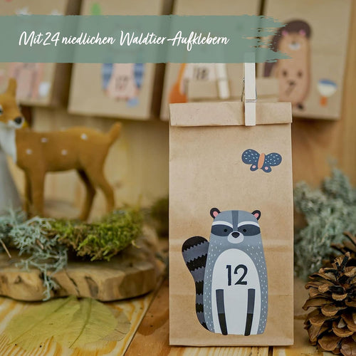 Papierdrachen DIY kalendarz adwentowy do wypełnienia – Zwierzęta