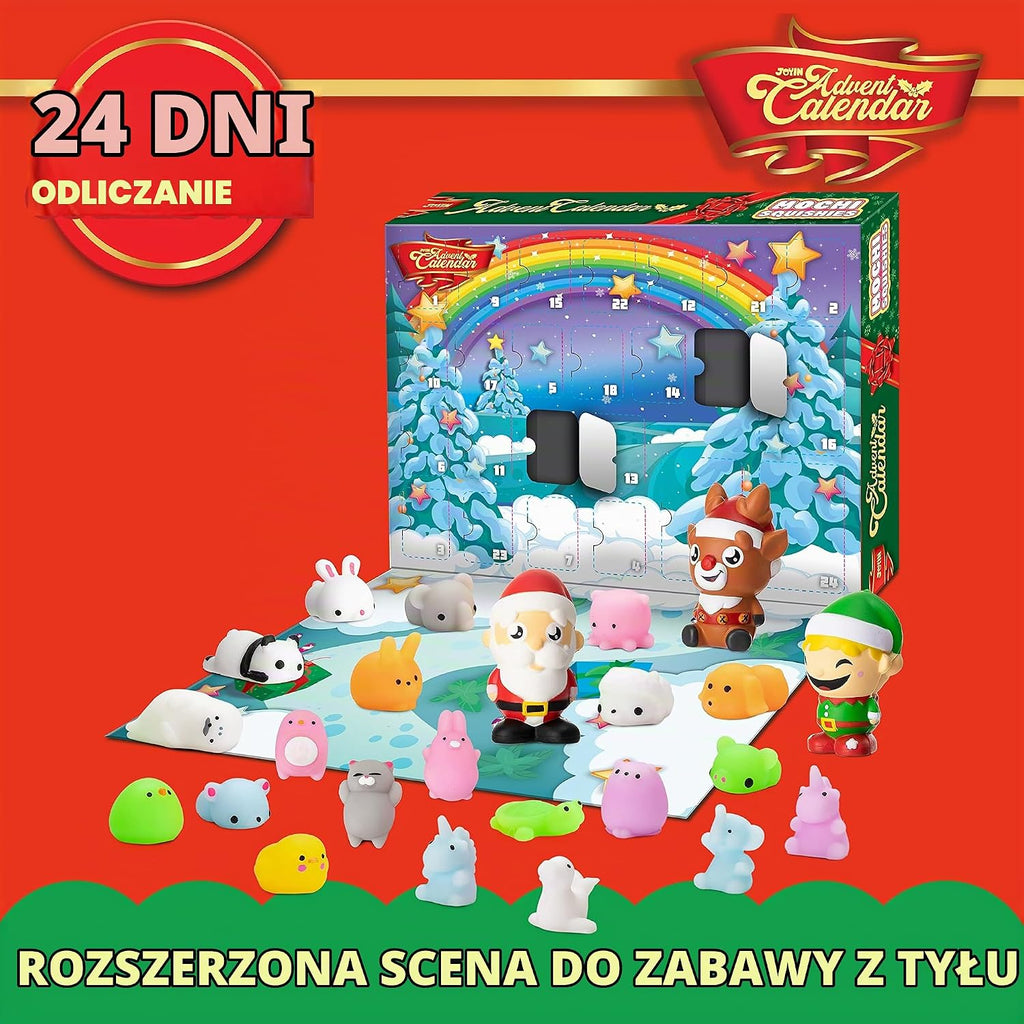 JOYIN JOYIN Kalendarz adwentowy 2022 Mochi Squishy, na Boże Narodzenie, 24 dni z 21 uroczymi zwi
