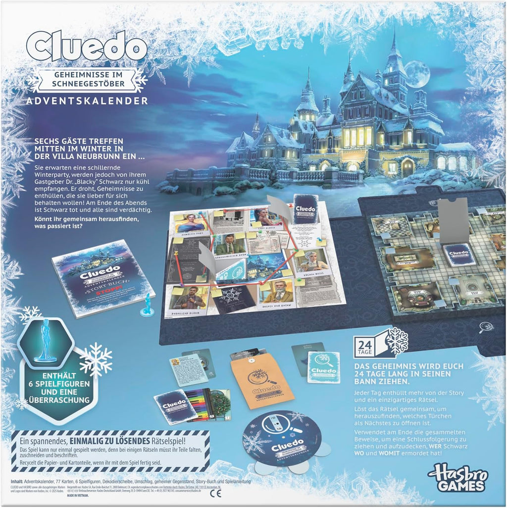 Hasbro Gaming Cluedo kalendarz adwentowy: Secrets Under Snowfall – wersja niemiecka
