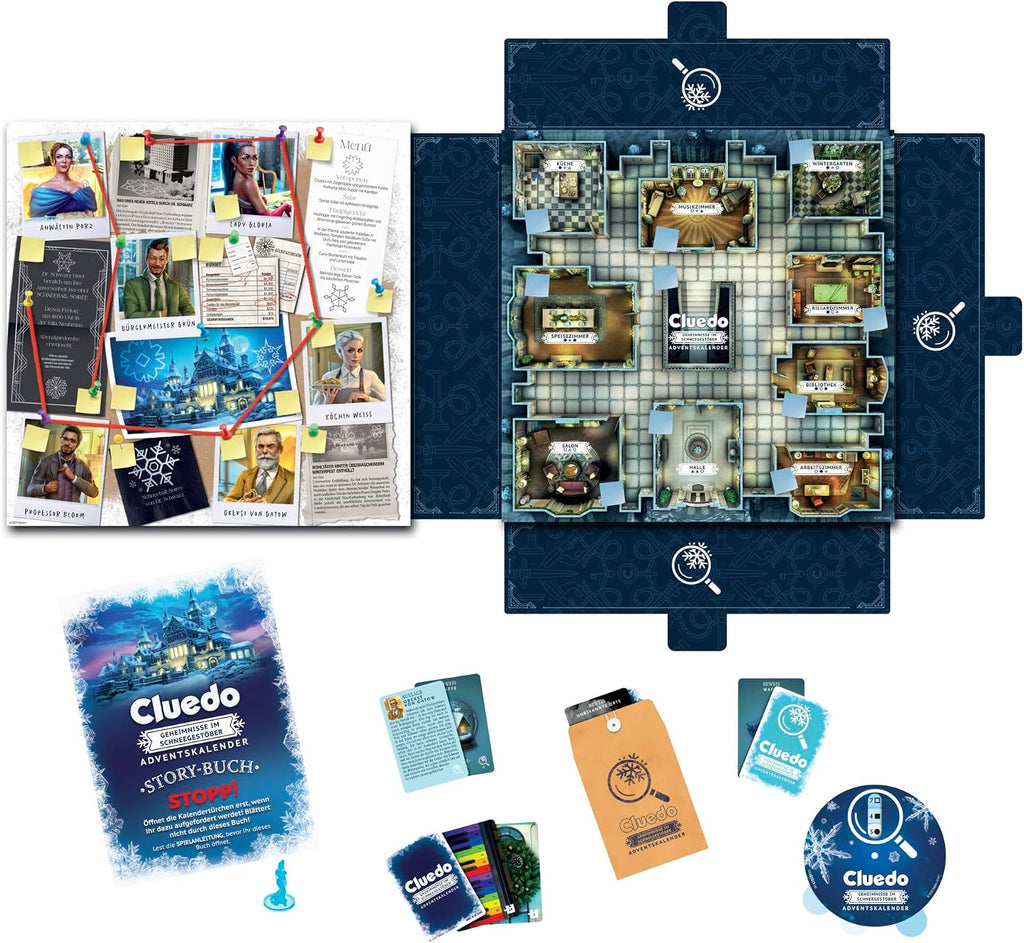 Hasbro Gaming Cluedo kalendarz adwentowy: Secrets Under Snowfall – wersja niemiecka