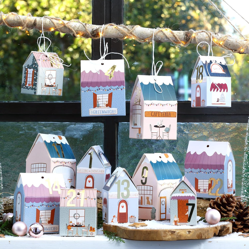 Papierdrachen DIY kalendarz adwentowy – zestaw domków