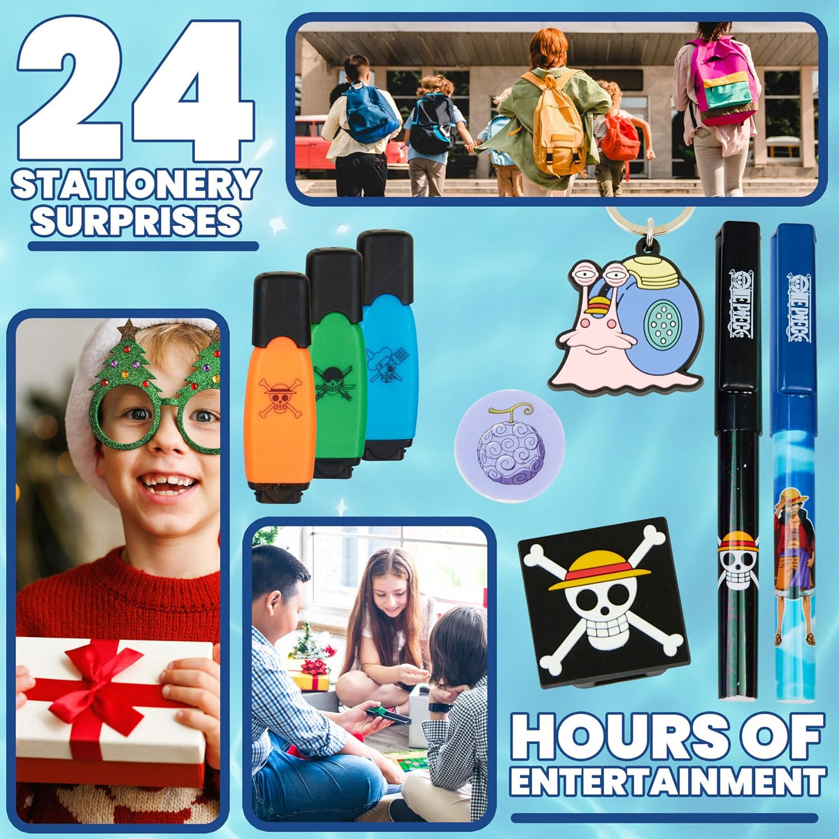 One Piece Kalendarz adwentowy – 24 gadżety i artykuły papiernicze