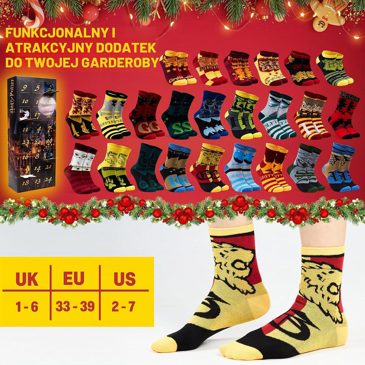 Get Trend Get Trend Harry Potter Skarpety Kalendarz adwentowy 2026 dla kobiet i