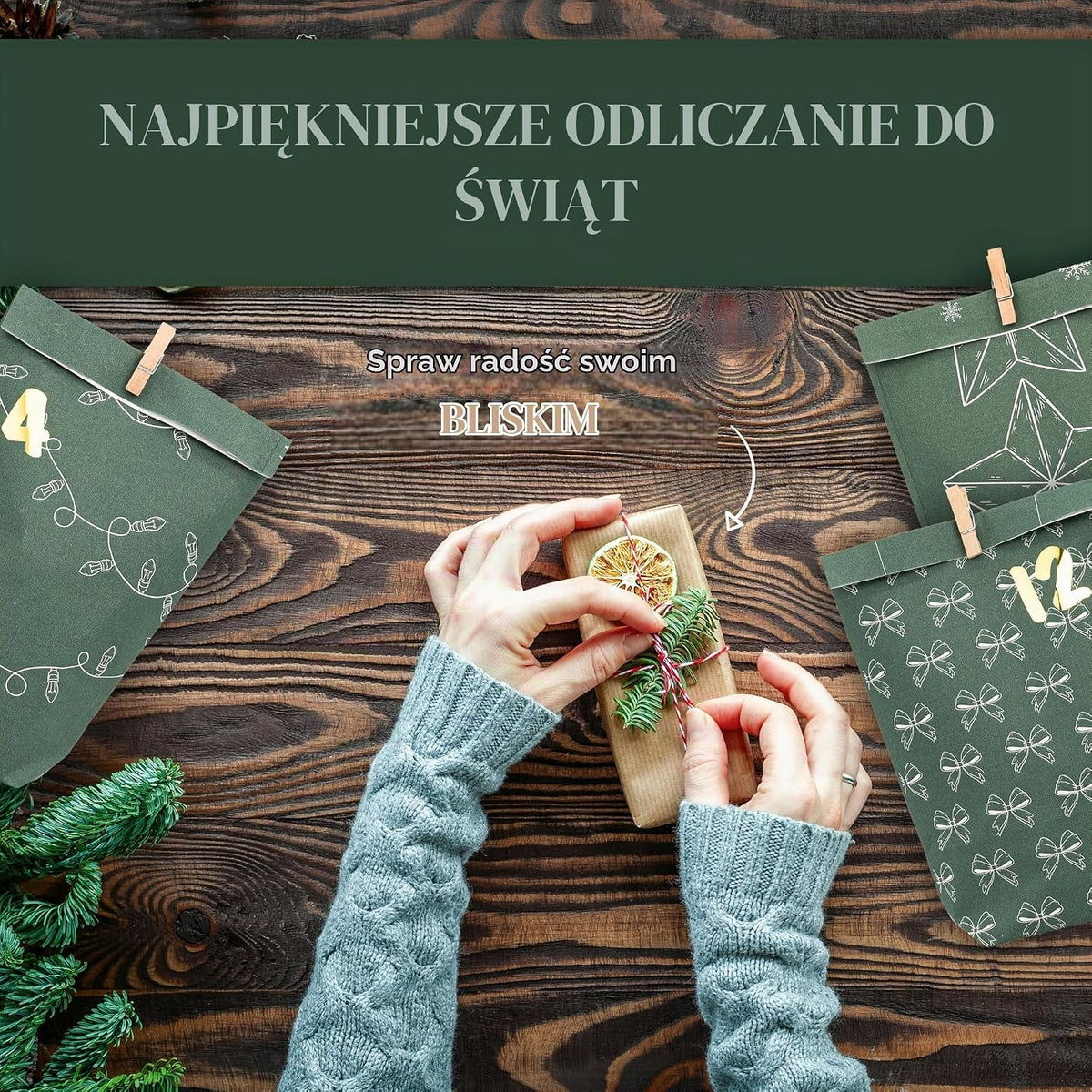 Amari Kalendarz adwentowy do napełnienia nr 23 Evergreen