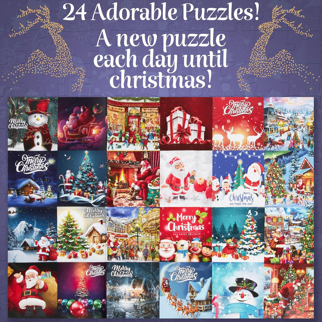 KreativeKraft Puzzle Kalendarz adwentowy 2024 Zabawny świąteczny