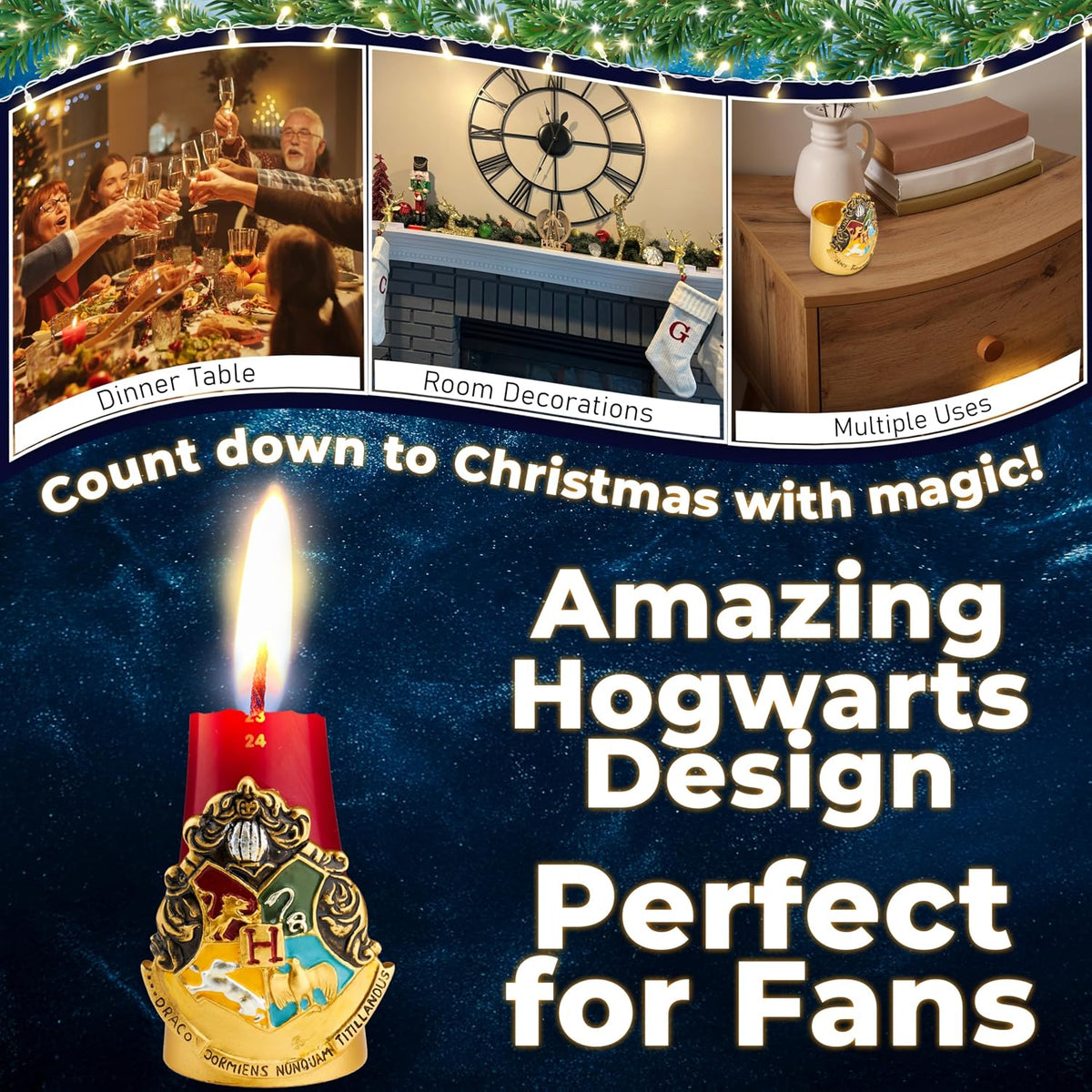Harry Potter Kalendarz adwentowy ze świecami stożkowymi