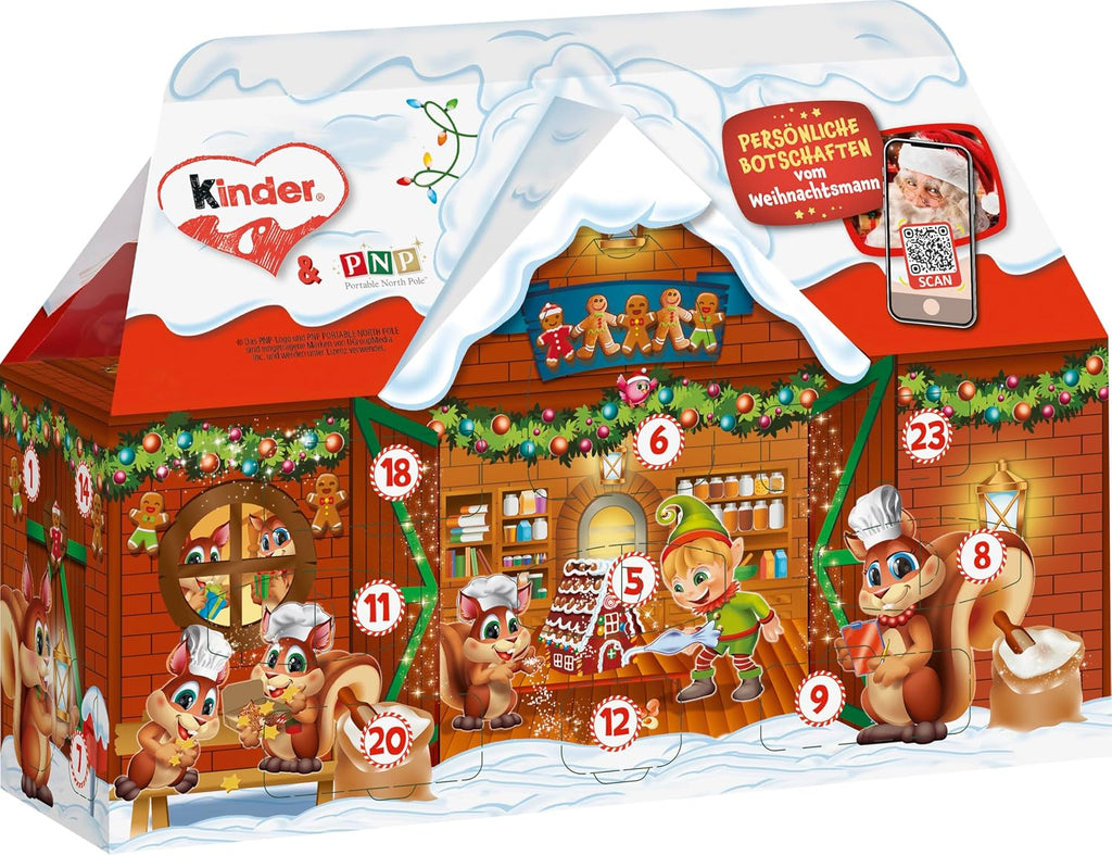 Kinder Chocolate Dziecięcy kalendarz adwentowy Mix Świąteczny Dom, 1 sztuka (1 x 224 g)