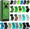 Get Trend Minecraft Socks Kalendarz adwentowy 2024, Kalendarz odliczania Creeper dla graczy