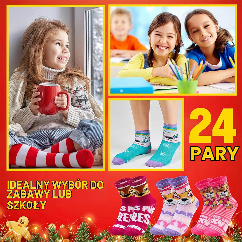 Get Trend Pat Patrol Skye kalendarz adwentowy 2026 z 24 skarpetami