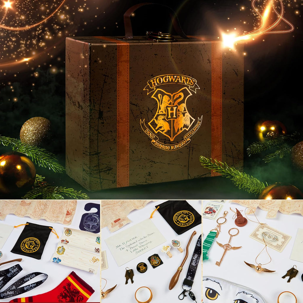 Harry Potter Kalendarz adwentowy 2025 dla dziewcząt z artykułami piśmienniczymi, skarpetkami i akcesori