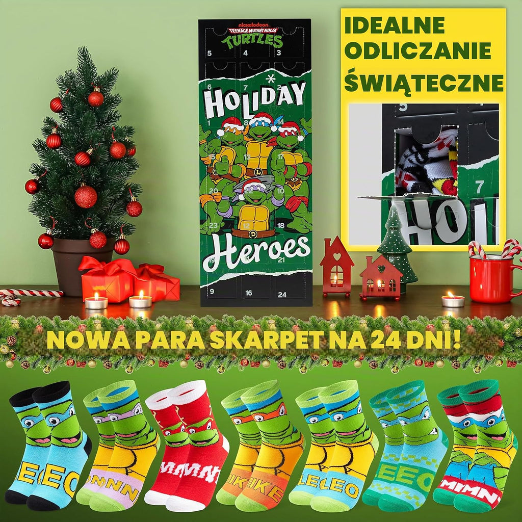Get Trend Wojownicze Żółwie Ninja Skarpety Kalendarz adwentowy 2026
