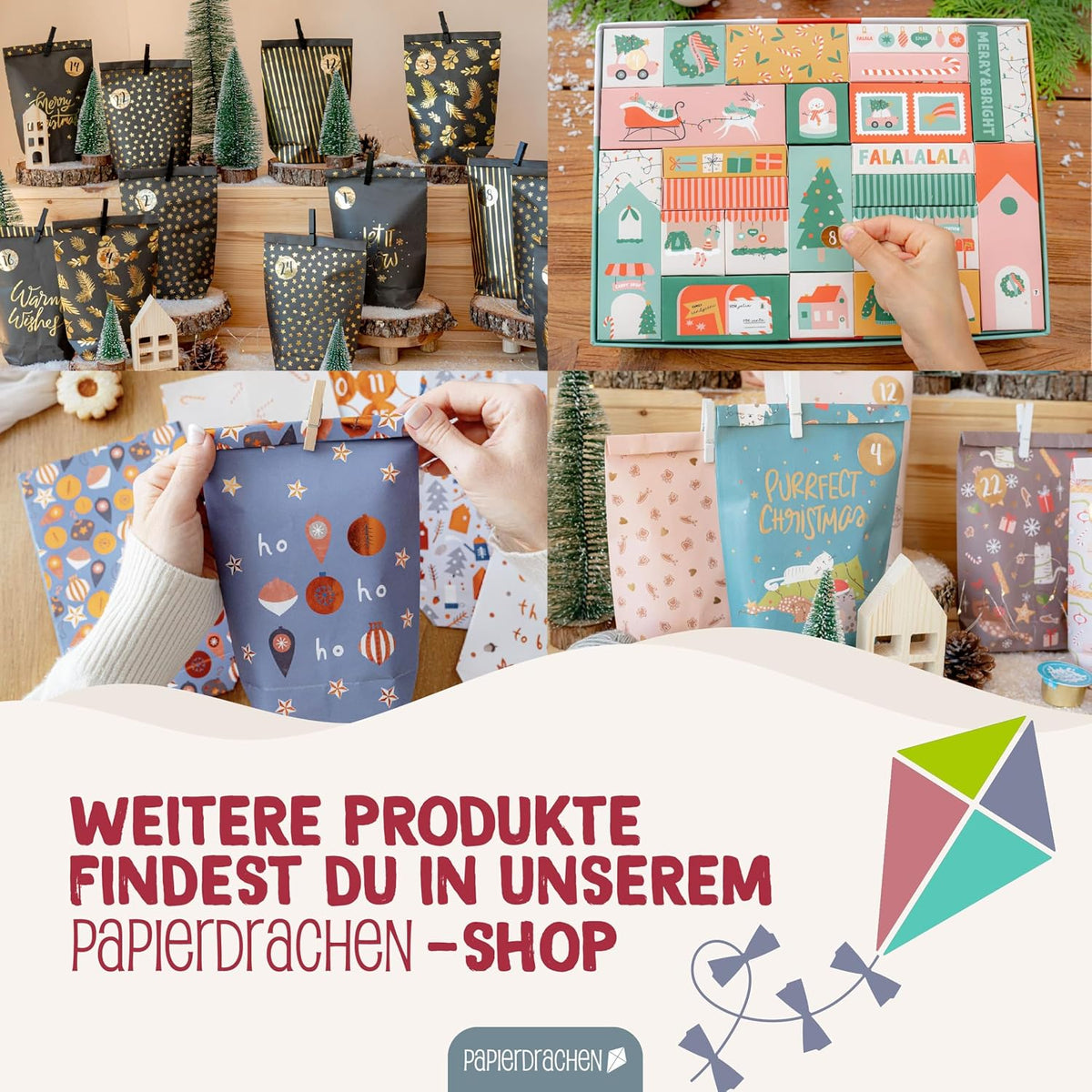 Papierdrachen Papierdrachen Kalendarz adwentowy 2026 – torebki papierowe "zrób to sam"