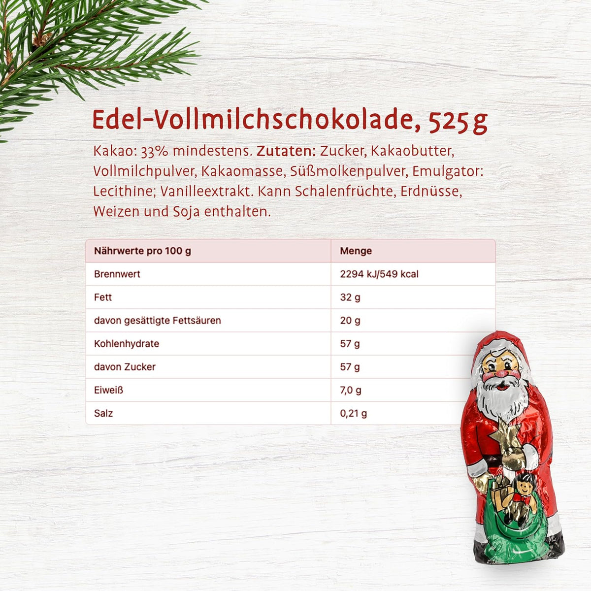 Riegelein Riegelein Solidny Święty Mikołaj w puszce, 525 g (70 sztuk) - Fairtrade czekolada mleczna 