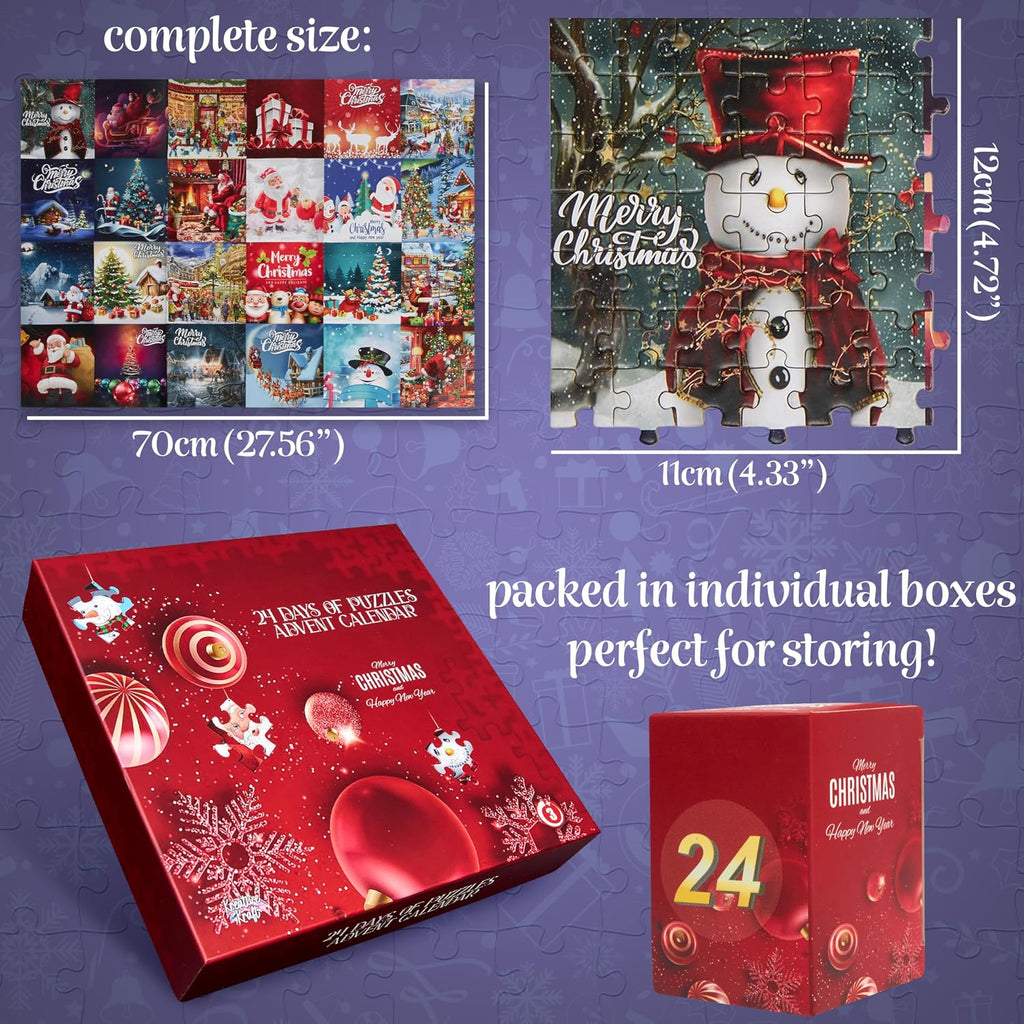 KreativeKraft Puzzle Kalendarz adwentowy 2024 Zabawny świąteczny