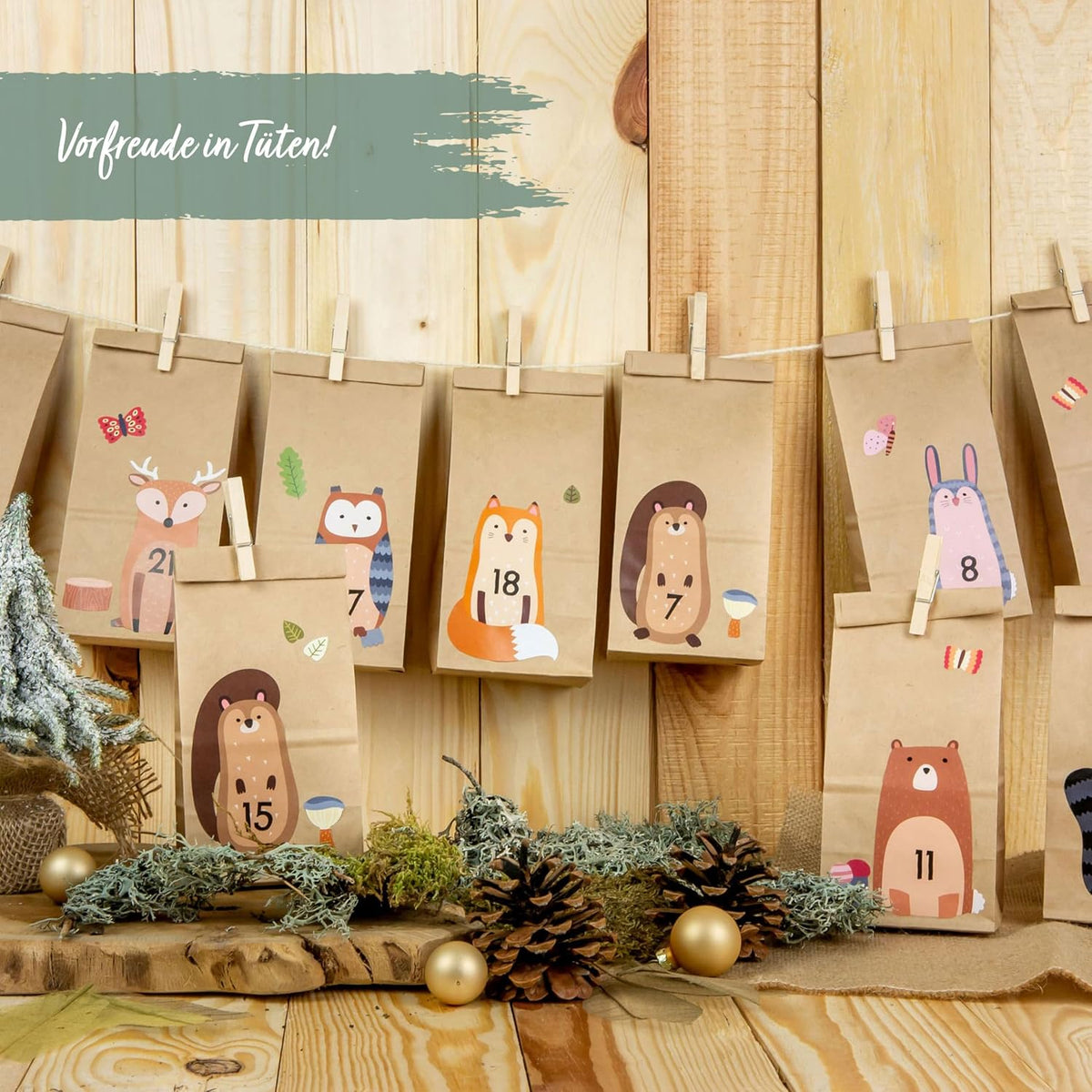 Papierdrachen DIY kalendarz adwentowy do wypełnienia – Zwierzęta