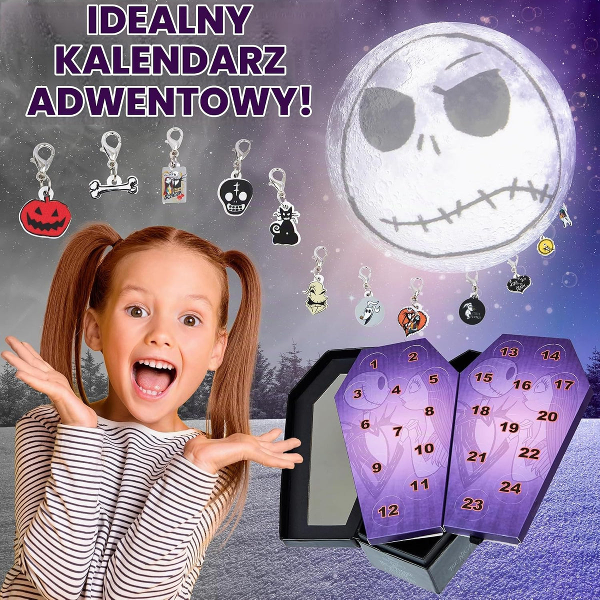 Disney Disney Stitch Kalendarz adwentowy 2024 dla dziewczynek – bransoletka z charmsami, biżuteri