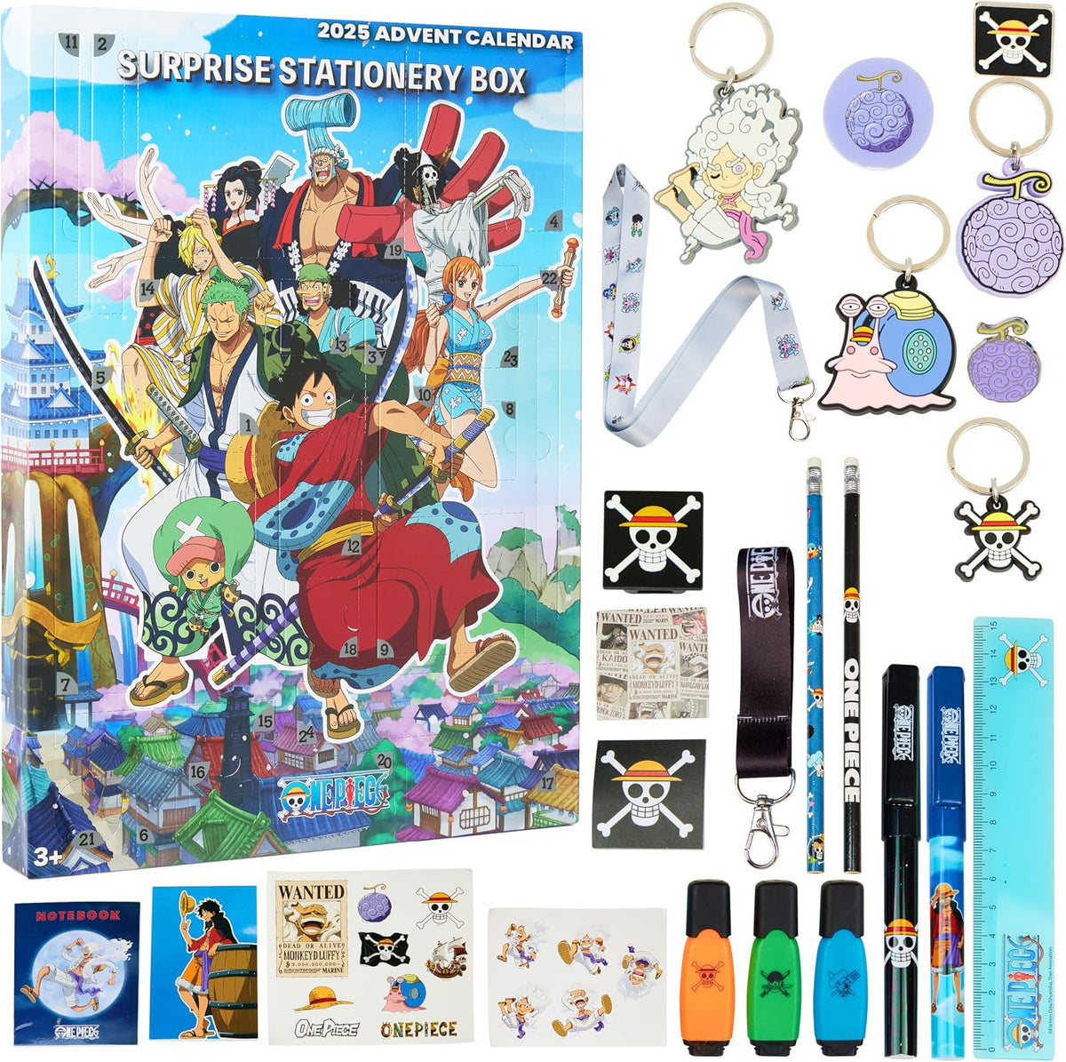One Piece Kalendarz adwentowy – 24 gadżety i artykuły papiernicze
