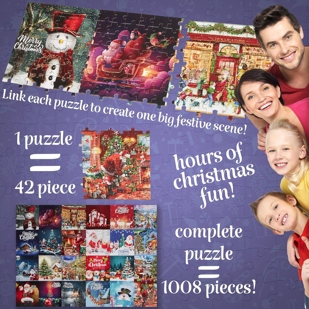 KreativeKraft Puzzle Kalendarz adwentowy 2024 Zabawny świąteczny